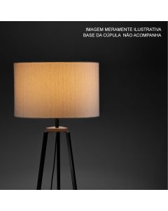 Cúpula De Abajur Bella Luminária Para Soquete E27 Tecido Cor Palha