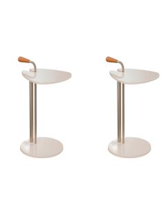 Conjunto 2 Mesas de Apoio Lateral ou de Centro Design Sofisticado e Exclusivo Sofy Off White