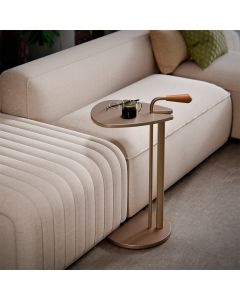 Mesa Lateral de Apoio Mesinha de Centro Sofá com Design Unico Aço Champagne Sofy Fendi