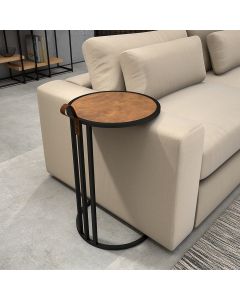 Mesa De Apoio Industrial Em Aço Escandinavo Supreme Alça De Couro